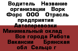 Водитель › Название организации ­ Ворк Форс, ООО › Отрасль предприятия ­ Автоперевозки › Минимальный оклад ­ 42 000 - Все города Работа » Вакансии   . Брянская обл.,Сельцо г.